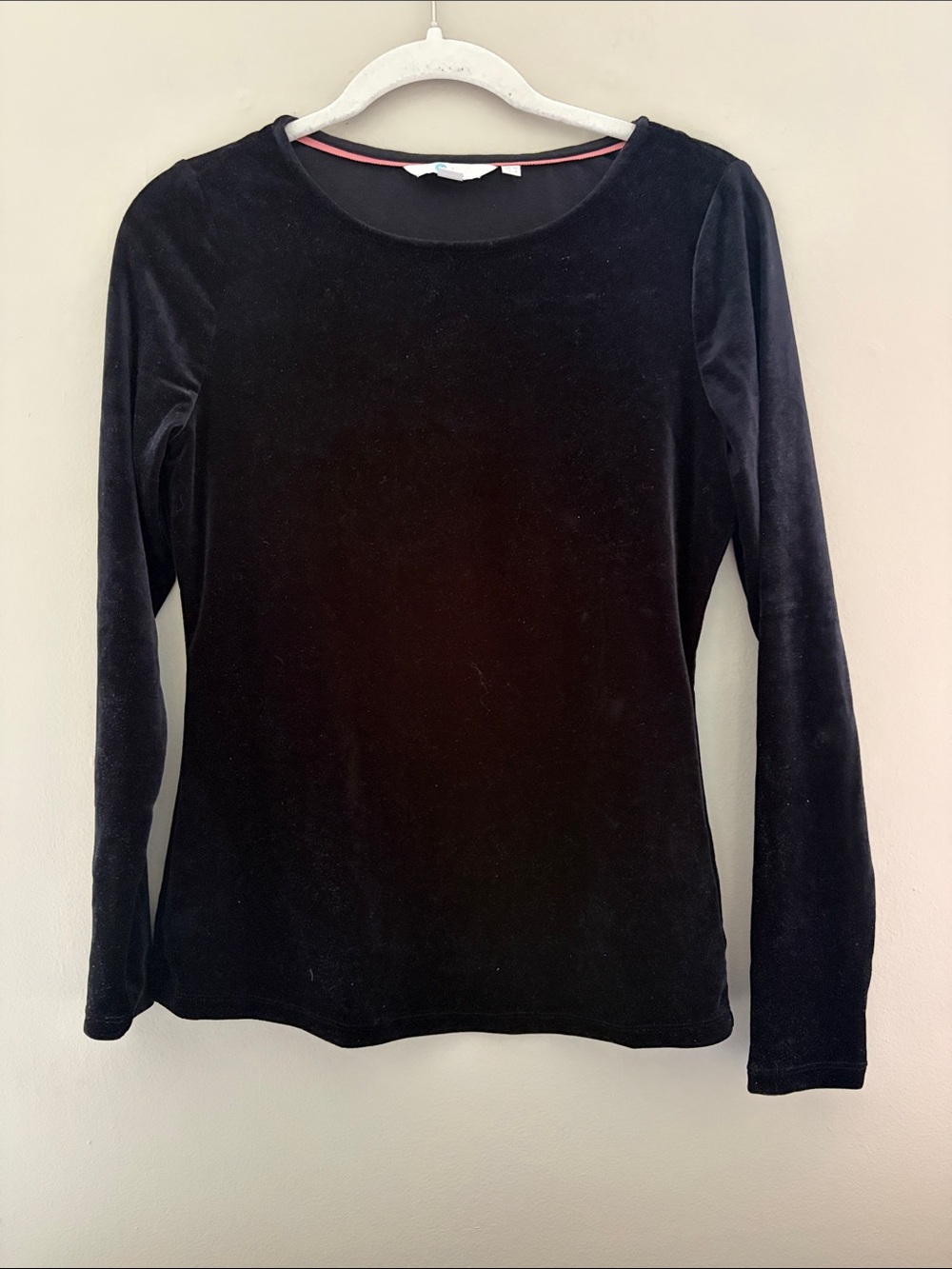 Boden Black Velvet Suki Long Sleeve Top 6